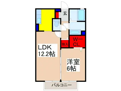 プランドール清水(1LDK/2階)の間取り写真