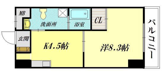 ステージT3(1K/6階)の間取り写真