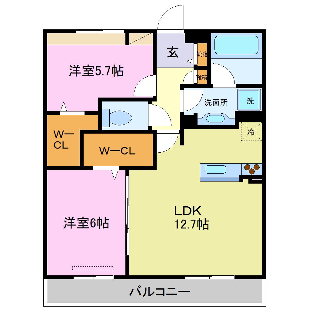 マジェスティ サザンI棟(2LDK/3階)の間取り写真