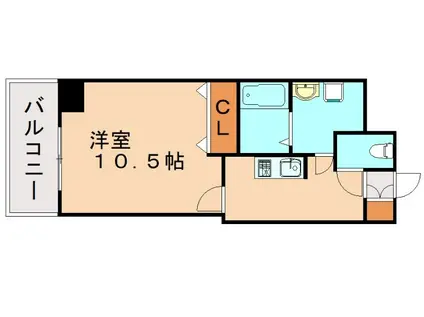 ギャラン貴船(1K/1階)の間取り写真