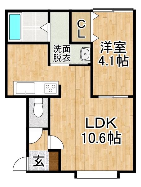 マリオーネ(1LDK/2階)の間取り写真