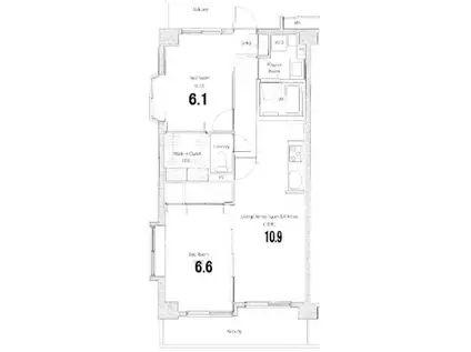 ソサエティ関町(2LDK/2階)の間取り写真