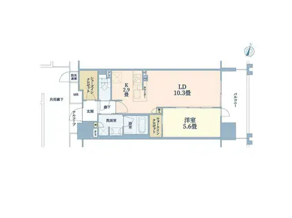 シエリア梅田豊崎(1LDK/2階)の間取り写真