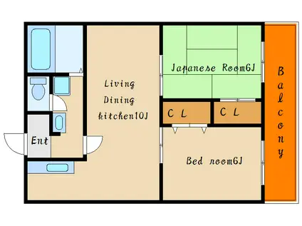 第2藤井マンション(2LDK/3階)の間取り写真