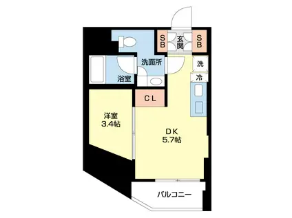 アレージュマン本郷2丁目(1DK/1階)の間取り写真