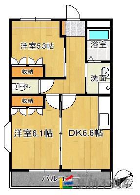 パークサイド小糸江I(2DK/1階)の間取り写真
