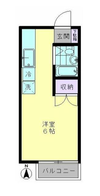 YSヴィラ(ワンルーム/1階)の間取り写真