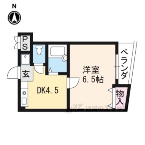 シティオ西大路(1DK/3階)の間取り写真