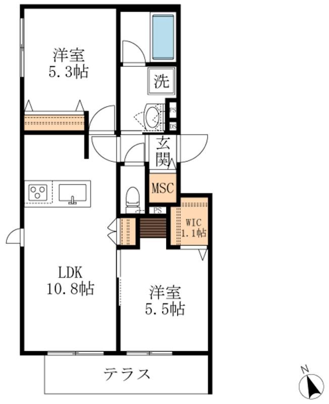 A・FRIEND(2LDK/1階)の間取り写真