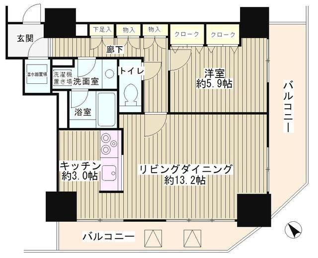 トレステージ目黒(1LDK/2階)の間取り写真