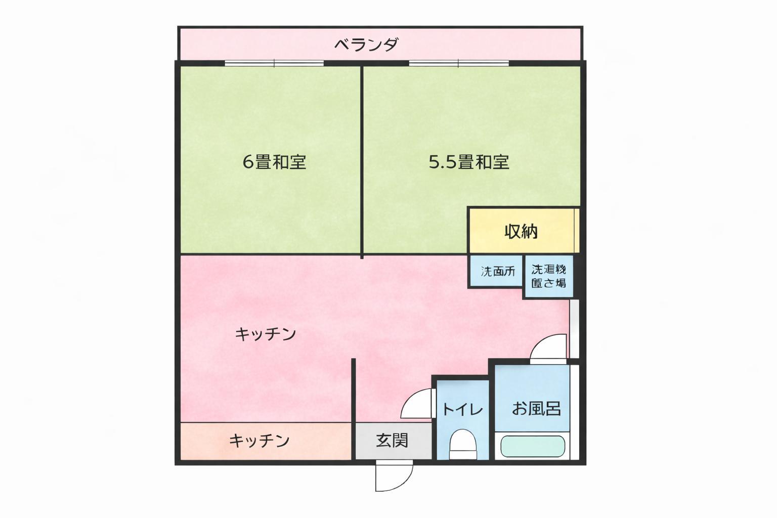 五色センタープラザ(2LDK/4階)の間取り写真