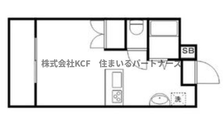 グリーンパークゆのそC(ワンルーム/3階)の間取り写真