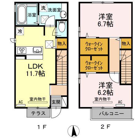 CHARME72(2LDK/1階)の間取り写真