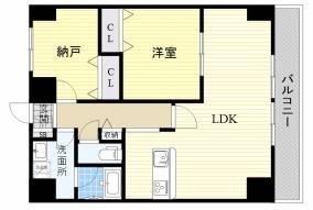 西辻マンション(1SLDK/9階)の間取り写真