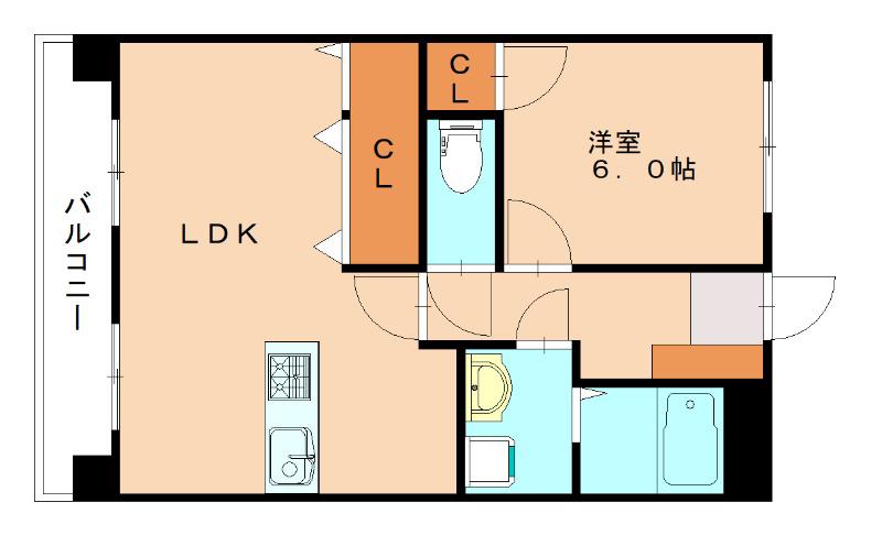 エルフ・フォレスト(1LDK/6階)の間取り写真