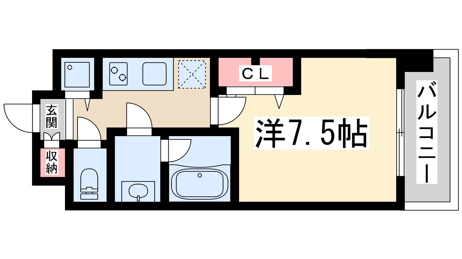 シティスパイア西中島(1K/6階)の間取り写真