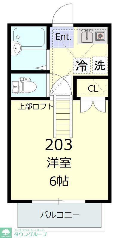 カーサ・コルザ杉田(1K/2階)の間取り写真