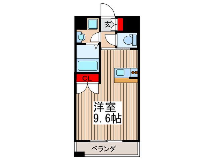 パインタワー(ワンルーム/10階)の間取り写真