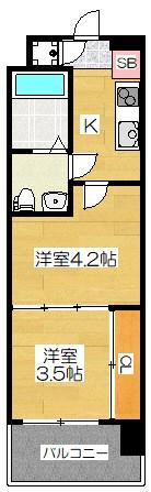 NO60 V TOWER 天神(2K/21階)の間取り写真