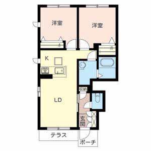 シャーメゾン青山北(2LDK/1階)の間取り写真