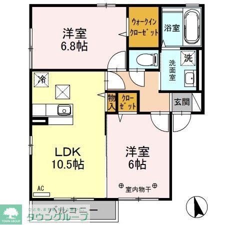 シャルマン(2LDK/1階)の間取り写真