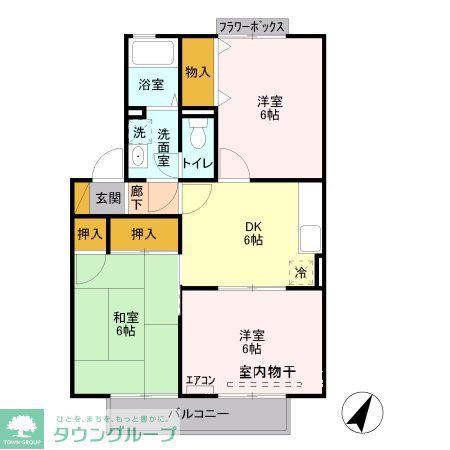 ヴァンベール東川口V(3DK/1階)の間取り写真