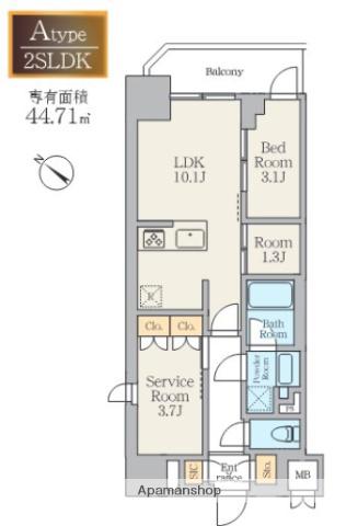 ALIVIS川崎(2SLDK/2階)の間取り写真