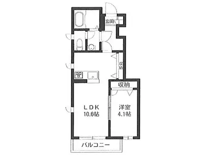 グランシャリオ(1LDK/1階)の間取り写真