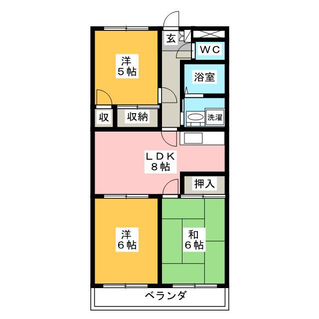 アルトラマンション中垣外(3DK/7階)の間取り写真