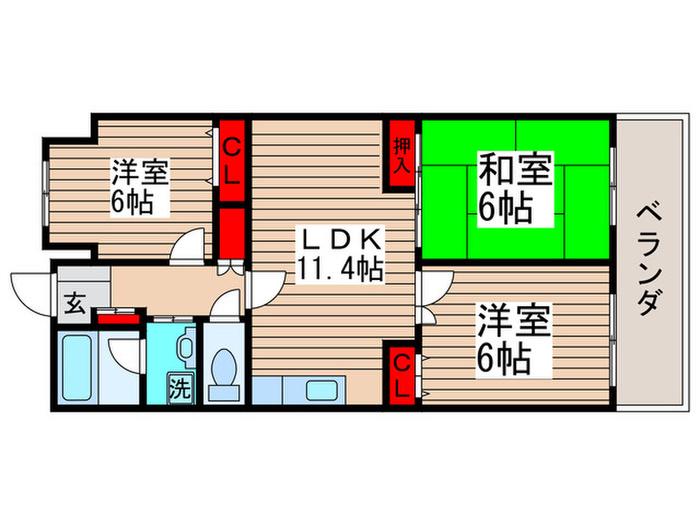 フォレスト(3LDK/1階)の間取り写真