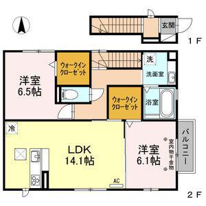 ベルドミール(2LDK/2階)の間取り写真