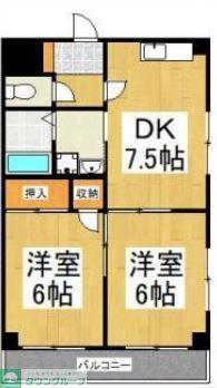 エミネンスマンション(2DK/3階)の間取り写真