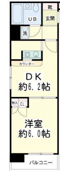 ナイスアーバン横濱駅東館(1DK/5階)の間取り写真