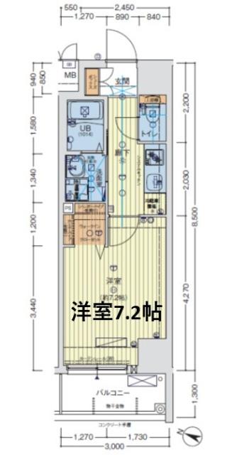 セオリー大阪ルチア(1K/5階)の間取り写真