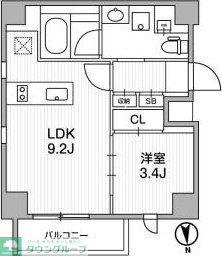 LIGHTHOUSE中馬込(1LDK/7階)の間取り写真