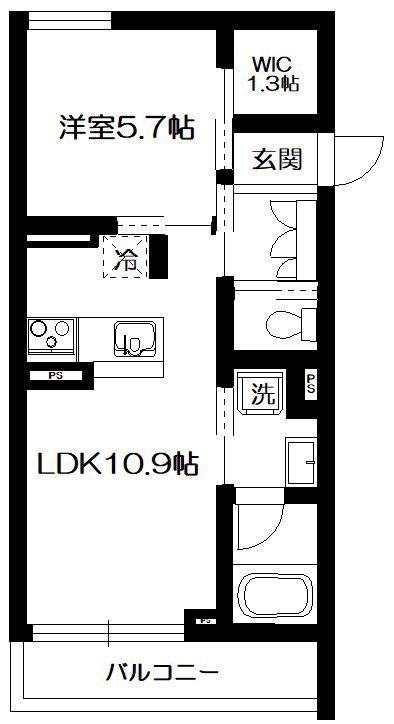 ヴィラデルソル(1LDK/3階)の間取り写真