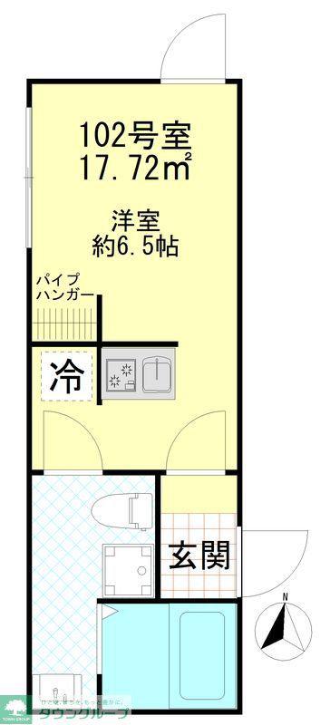 REBERTY川崎大師(ワンルーム/1階)の間取り写真