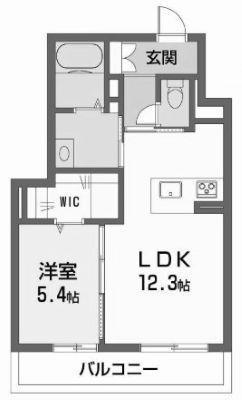 シャーメゾンステージ古川西 A棟(1LDK/1階)の間取り写真