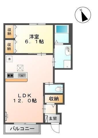 F・A・D(1LDK/1階)の間取り写真