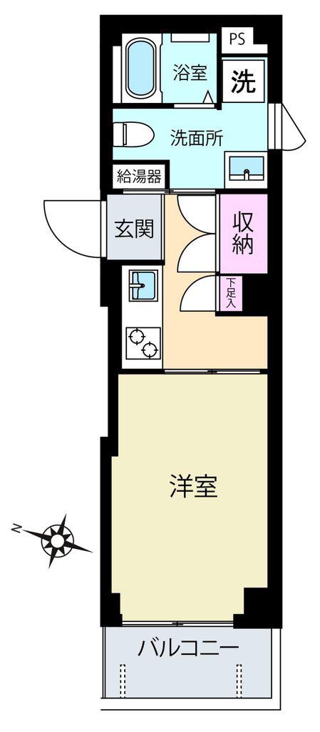 サンライズ横濱東口(1K/6階)の間取り写真