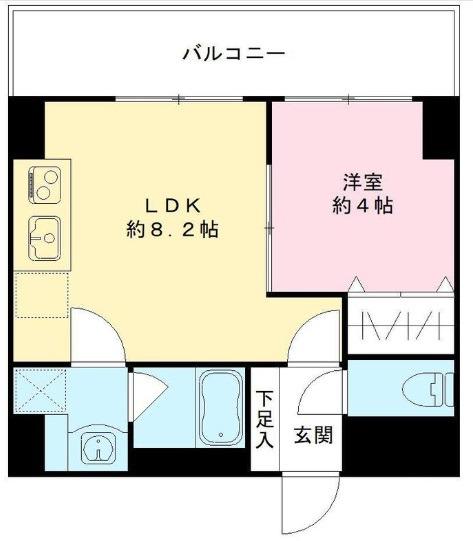 LUVIAS堺(1DK/5階)の間取り写真