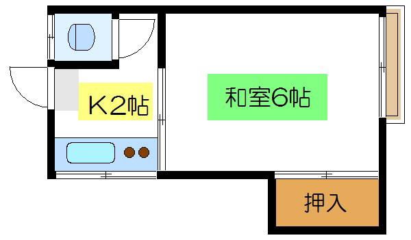 第一関口荘(1K/2階)の間取り写真