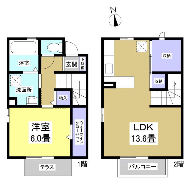 グラン・テラス(1LDK/1階)の間取り写真