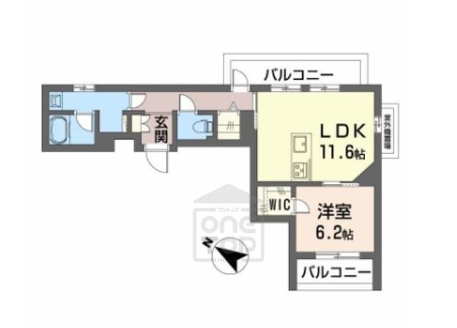 シャーメゾン ノワリー(1LDK/4階)の間取り写真