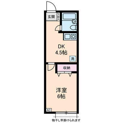 吉祥寺六番館(1DK/1階)の間取り写真