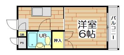 プレアール高槻緑町(1K/2階)の間取り写真