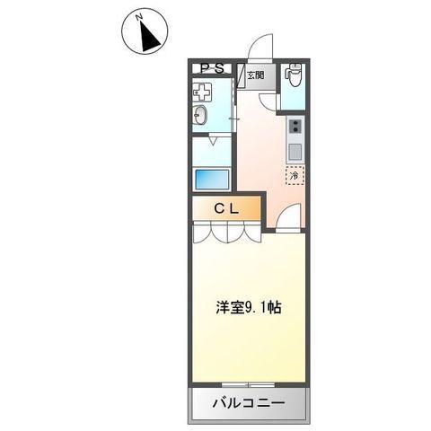 クレストール(1K/1階)の間取り写真