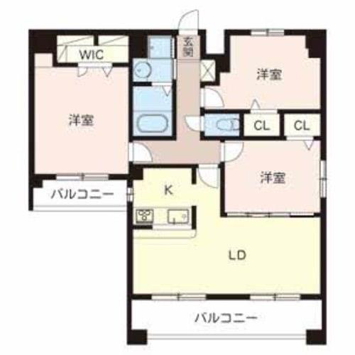 カルザ姫路(3LDK/8階)の間取り写真