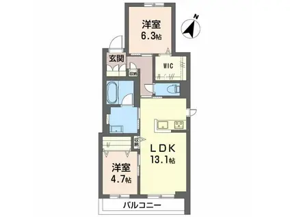 SHAMAISON SANYO(2LDK/2階)の間取り写真