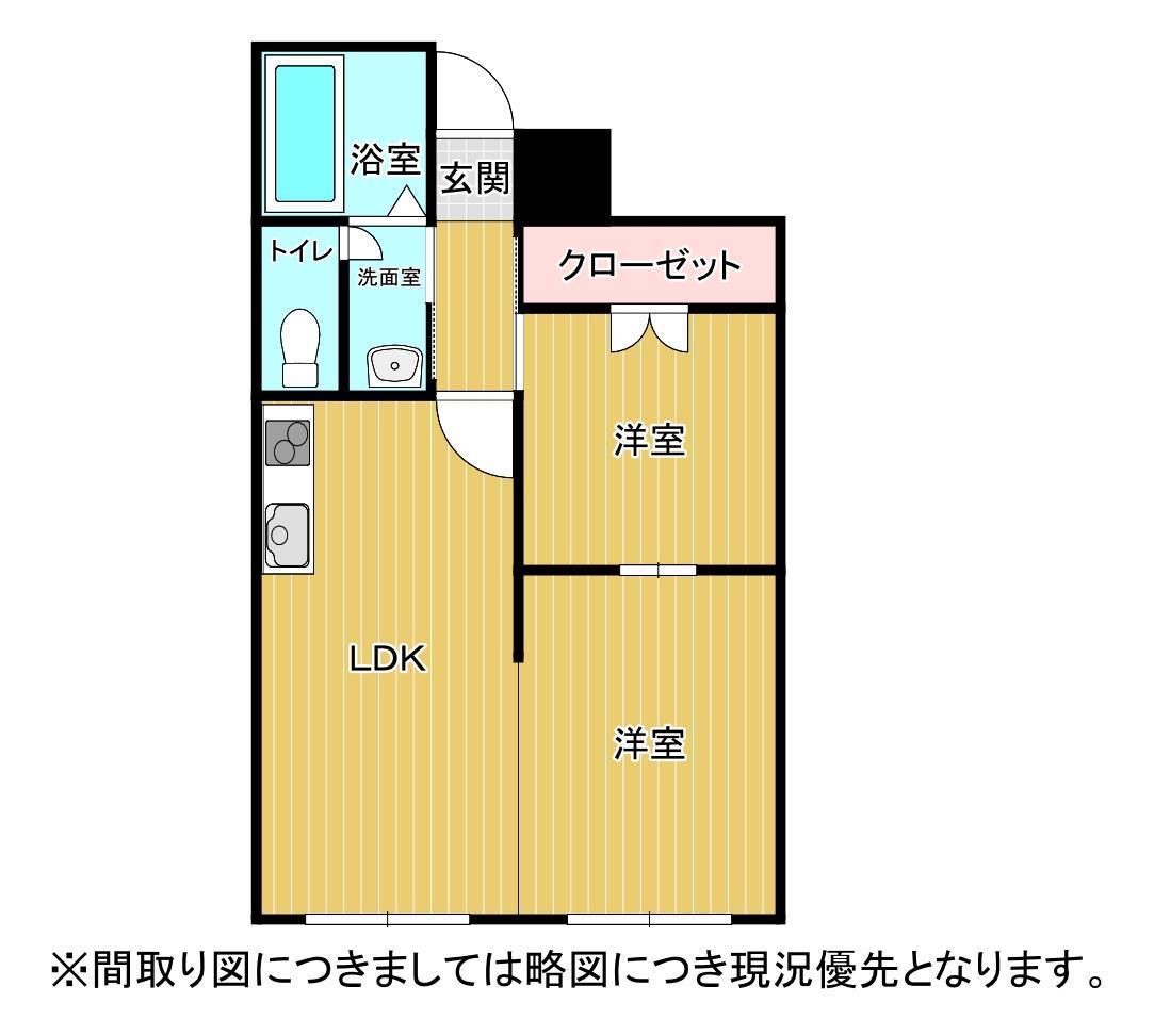 白山堂ビル(1LDK/4階)の間取り写真